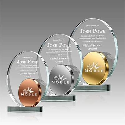 Crystal Oval Plaque Trophy